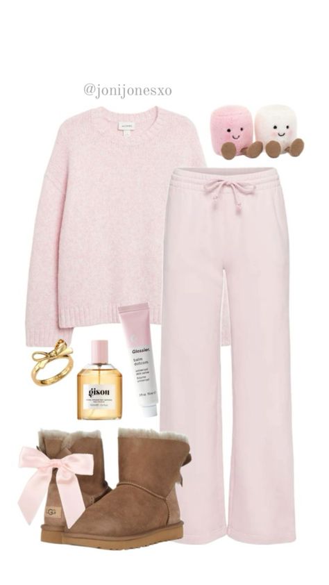 Pink Sweatpants Outfit, Ariana Grande Outfits Casual, Modest Girly Outfits, Winter Fit, Trendy Outfits For Teens, Cute Lazy Outfits, Cute Lazy Day Outfits, Lazy Outfits, Cute Preppy Outfits