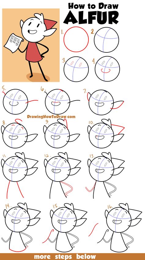 Learn How to Draw Alfur the Elf from Hilda Easy Step by Step Drawing Tutorial for Beginners   Kids Character Easy Drawings, Hilda Character Design, How To Draw Tutorials Step By Step, Hilda Drawing, Easy Character Design, Hilda Cartoon, Hilda Art, Drawing Steps, Easy Step By Step Drawing