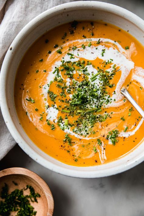 Roasted Honeynut Squash Soup Recipe | Little Spice Jar Honeynut Squash Soup, Japanese Squash, Honey Nut Squash, Roasted Honeynut Squash, Roasted Squash Soup, Curried Squash Soup, Honeynut Squash, Butternut Squash Curry, Squash Soup Recipe