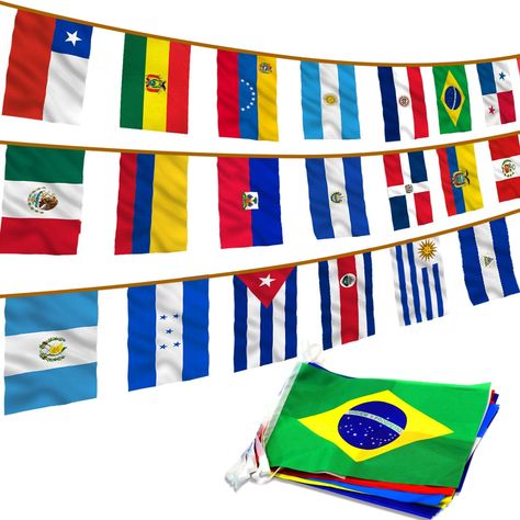 Latin Party, Sports Bars, Outdoor Kit, Bunting Flag, America Latina, Flag Banners, Porto Rico, Gender Neutral Nursery, Welcome To The Party