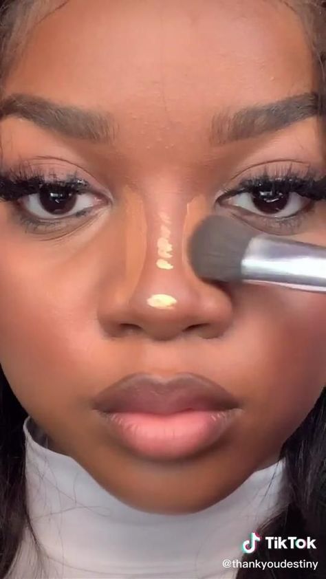 makeup Nose Contouring Tutorial Black Women, Sza Singer Nose Contour, Nose Contouring Black Women, Sza Makeup Tutorial, Face Makeup Tutorial Video, Isee Hair, Nose Contour, Body Wave Lace Front Wig, Contour Tutorial