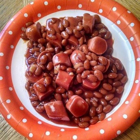 Mom's Beans and Franks Beans And Franks, Beans And Weenies, Franks Recipes, Leftover Easter Ham, Bbq Beans, Just A Pinch Recipes, Hot Dog Recipes, Just A Pinch, Leftovers Recipes