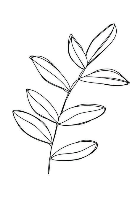 Leaf Drawings, Flower Journal, Outline Illustration, Leaf Illustration, Soyut Sanat Tabloları, Leaf Drawing, Line Art Design, Design Concepts, Line Art Drawings