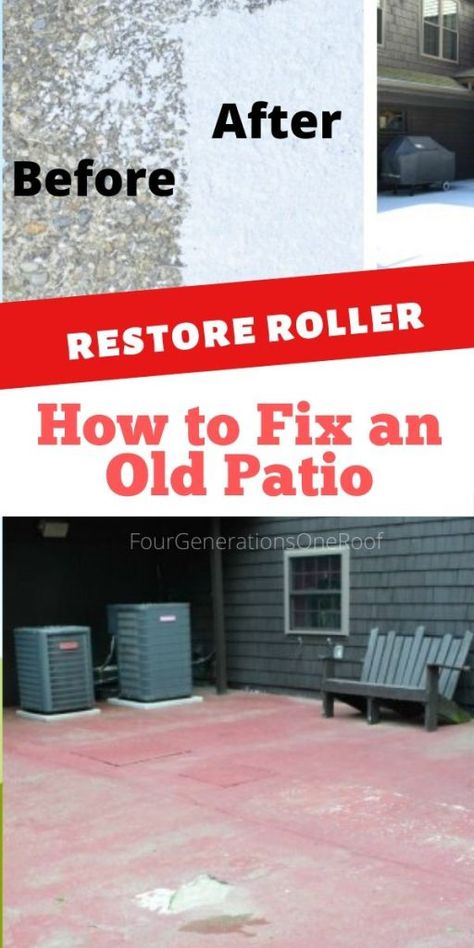 How to repair a cracked and old cement patio {before & after}