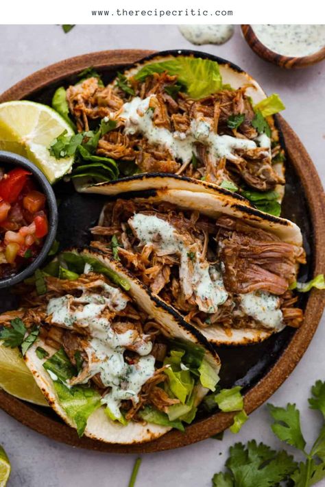 It’s perfect for tacos, salads, burritos, nachos, and anything else you can dream up! Sweet Pork Tacos, Pork Taco Recipe, Pork Tacos Crockpot, Sweet Pork Recipe, Pork Taco, Pulled Pork Tacos, Sweet Pork, Asian Pork, Crock Pot Tacos