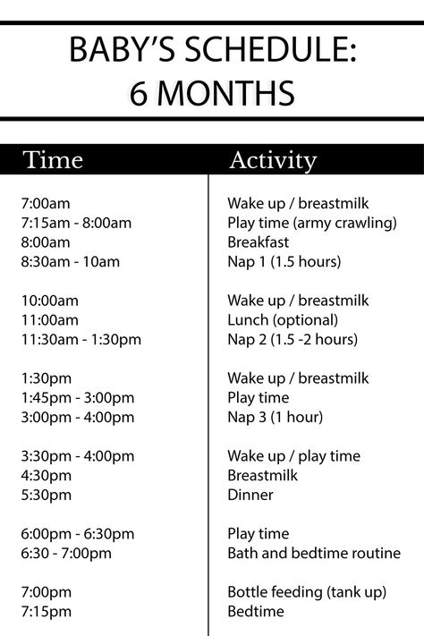 Luna’s Schedule: 6 Months (Introducing Solids) Baby Solid Food Schedule, Six Month Baby, Baby Food Schedule, Baby Solid Food, Baby Food Chart, Baby Routine, Baby Feeding Schedule, Baby Information, Baby Schedule