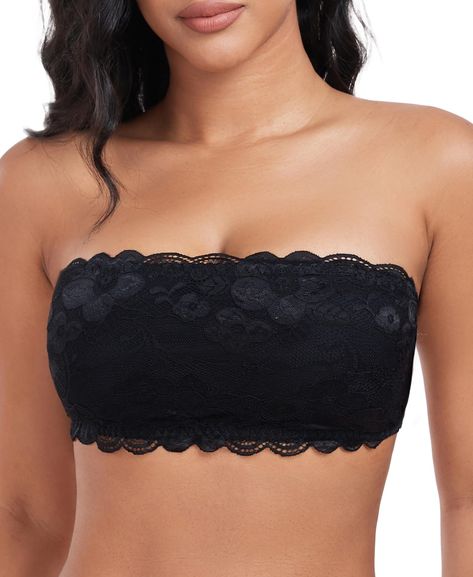 PRICES MAY VARY. 🌷 Padded Strapless Bandeau - Strapless bandeau bra shows beauty, easy to put on and off. It has clear straps and loops to install for different styles. The padded inside are removable, worn as your wish 🌷 Adjustable Lace Bralettes - Seamless floral lace design and see through back make it sexy and attractive. 3 row hooks and additional extend provides maximum adjustment, helping suit you well 🌷 Secure Tube Top Bra - Stretch elastic hem with proper compression on both side mak Tube Top Bra, Corset Top Outfit, Lace Bandeau Bra, Strapless Bras, Strapless Bralette, Show Beauty, Top Bra, Point Lace, Lace Bandeau