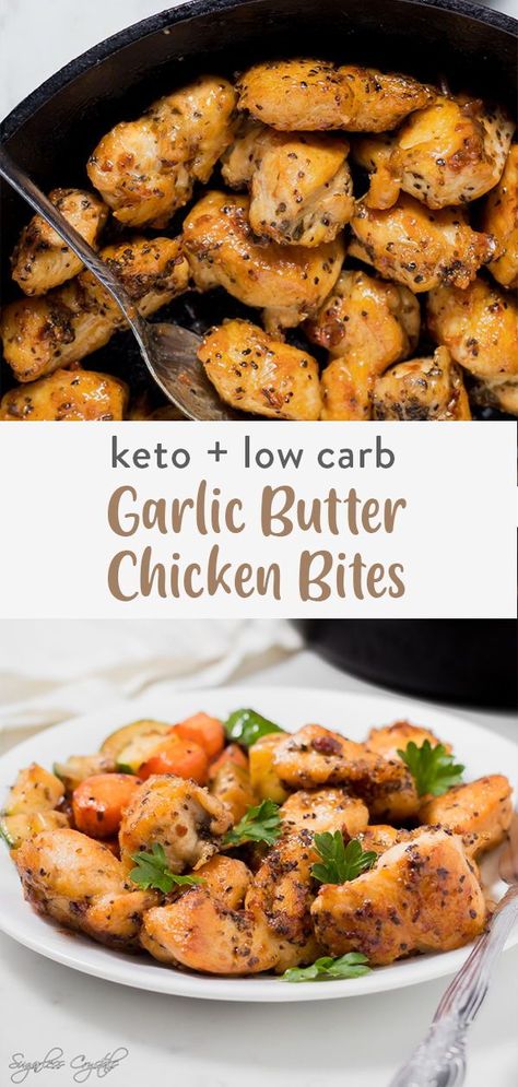 Garlic Butter Chicken Bites, Butter Chicken Bites, Egg Diet Plan, Low Carb Low Fat Recipes, Boiled Egg Diet Plan, Low Carb Chicken Recipes, Garlic Butter Chicken, Low Sugar Recipes, Low Carb Breakfast Recipes