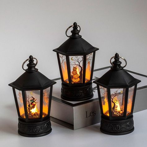 Dekorasi Halloween, Witches Castle, Electronic Candles, Led Candle Lights, Vintage Witch, Lantern Lamp, Led Lantern, Fantasias Halloween, Led Candle