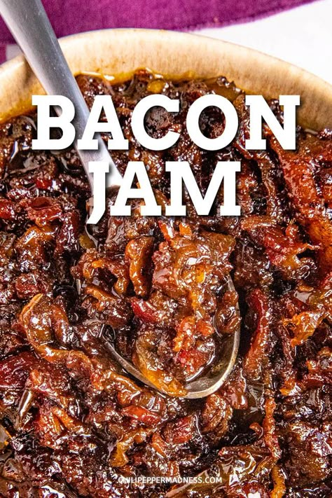 Bacon Jam Burger, Brown Sugar Coffee, Bacon Onion Jam, Bacon Jam Recipe, Slow Cooker Bacon, Chili Pepper Recipes, Homemade Bacon, Onion Jam, Jalapeno Recipes