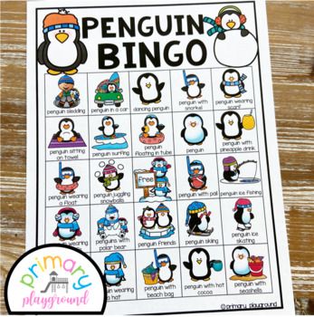 Penguin Bingo by Primary Playground | Teachers Pay Teachers Penguin Birthday Party Games, Penguin Party Games, Penguin Party Ideas, Penguin Games, Primary Playground, Fall Bingo, Penguin Unit, Penguin Birthday Party, Schedule Ideas