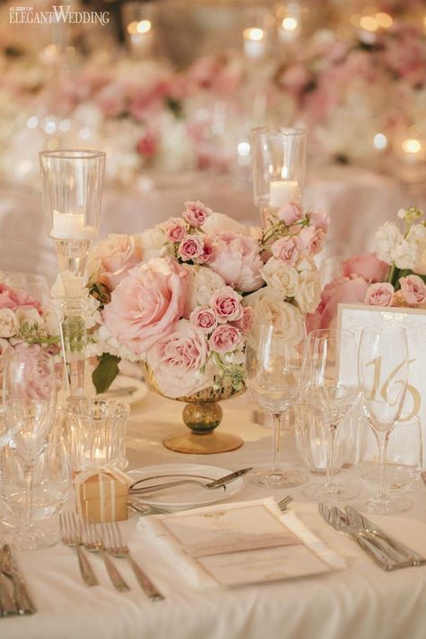 Blush Pink and Gold Wedding Color Inspirations Floating Candle Wedding Decor, Wedding Table Pink, Blush Wedding Centerpieces, Floating Candles Wedding, Pink Wedding Centerpieces, Pink Wedding Inspiration, Blush Pink Wedding, Candle Wedding Decor, Pink Wedding Theme