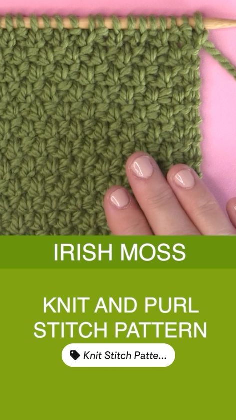 Moss Stitch Knitting, Knitting Diy, Irish Moss, Knitting Tutorials, Crochet Knit Stitches, Knit Stitches, Knitting Instructions, Moss Stitch, Blanket Knitting Patterns