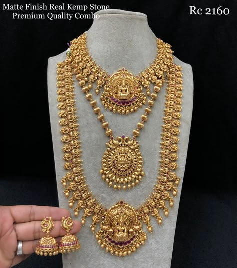 Kerala Wedding Jewellery Set, Gold Necklace And Haram Sets, Necklace Set Indian Bridal Jewelry, Kerala Jewellery, Gold Haram Designs, Wedding Jewelry Sets Bridal Jewellery, Temple Jewelry Necklace, Indian Wedding Jewelry Sets, Bridal Necklace Designs