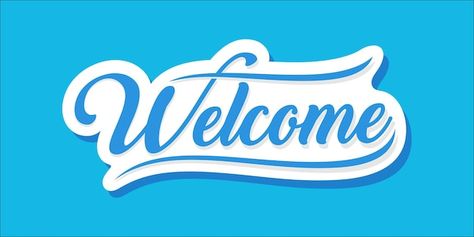 Welcome hand lettering sign. greetings c... | Premium Vector #Freepik #vector #welcome-sign #welcome-banner #welcome #welcome-text Welcome Logo Design, Welcome Hand Lettering, Greetings Card Design, Welcome Logo, Welcome Images, Youtube Intro, Design Stickers, Stickers Design, Diy Crafts Paper Flowers