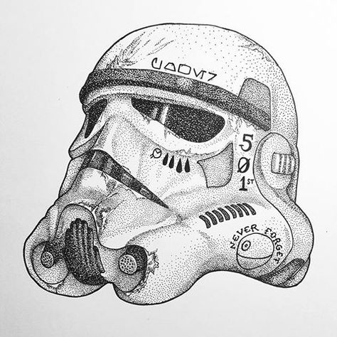 Star Wars Art Stormtrooper, Storm Trooper Helmet Drawing, Star Wars Helmet Tattoo, Storm Trooper Drawing, Storm Trooper Tattoo, Stormtrooper Drawing, Storm Trooper Art, Stormtrooper Tattoo, Star Wars Tattoo Sleeve