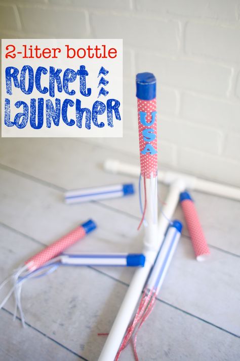 DIY Rocket Launcher - I Can Teach My Child! Bottle Rocket Launcher, Pediatric Pt, Fireworks Craft, Diy Rocket, Fun Learning Games, Bottle Rocket, Rockets For Kids, Rocket Launcher, Shape Games