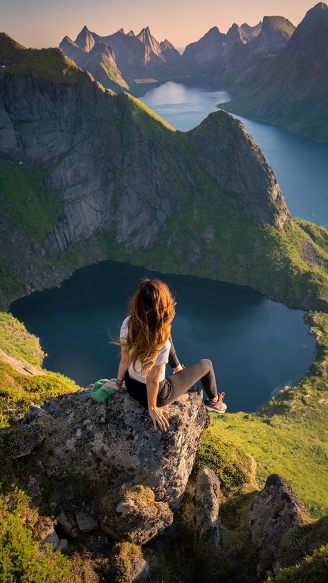 Solo Travel For Women, Norway Aesthetic, Norway Summer, Hiking Norway, Traveling Together, Lofoten Norway, Travel Tickets, Hiking Pictures, Adventure Holiday