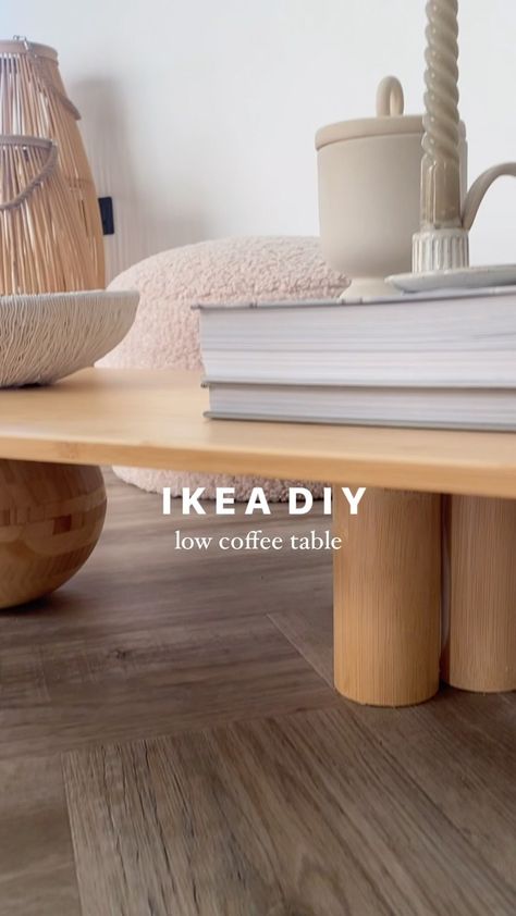 Instagram Diy Hourglass Table, Couch Table Diy, Dinner Table Diy, Coffee Table Hacks, Cabinetry Diy, Round Couch, Lack Coffee Table, Ikea Coffee Table, Ikea Wood