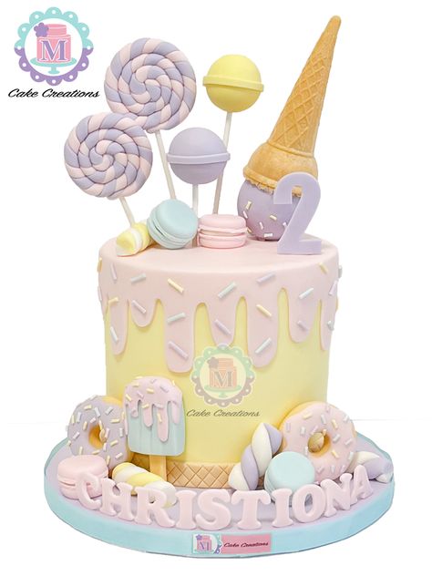 Unicorn Birthday Cake, 3rd Birthday Cakes, Fondant Cake Toppers, Two Sweet, Birthday Candy, Sweet Cake, Bday Cake, 4th Birthday Parties, Sweet Cakes