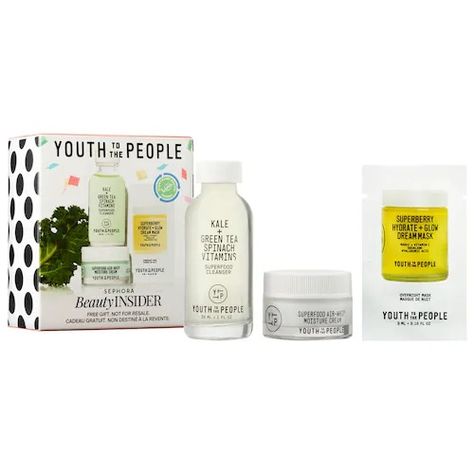 Cleanse & Hydrate Skincare Birthday Set - Youth To The People | Sephora Skin Care Sets & Kits, Youth To The People Skincare, Sephora Birthday Gift, Youth To The People, Peach And Lily, Overnight Mask, Cosmetic Sets, Sephora Beauty, Firming Cream