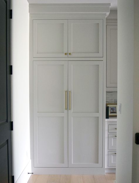 Floor to ceiling hallway cabinets Floor To Ceiling Utility Cabinets, Custom Floor To Ceiling Cabinets, Hallway Cupboard Doors, Floor To Ceiling Kitchen Pantry Cabinets, Floor To Ceiling Bathroom Storage, Tall Built In Cabinets Living Room, Floor To Ceiling Linen Cabinet, Built In Linen Cupboard, Floor To Ceiling Cabinets Bathroom