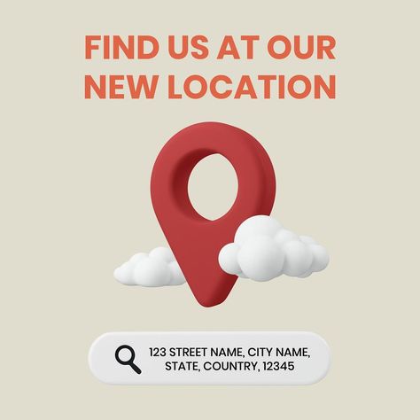 Location Instagram Post, Location Pin, New Location, Street Names, Us Map, Instagram Post Template, Post Templates, Design Vector, Instagram Template