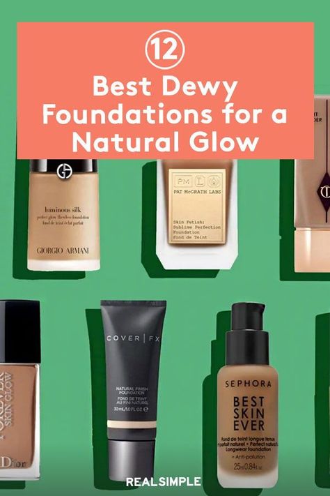 12 Best Dewy Foundations for a Natural-Looking Glow | Here you'll find our favorite dewy foundations that have earned rave reviews from customers and editors alike. Their super creamy textures ensure smooth application and provide buildable coverage to help bring out your natural glow. #beautytips #realsimple #skincare #makeuphacks #bestmakeup Dewy Foundation Look, Natural Finish Foundation, Best Dewy Foundation, Dewy Skincare, Best Blush Brush, Order To Apply Makeup, Water Based Foundation, Sheer Foundation, Nars Sheer Glow Foundation