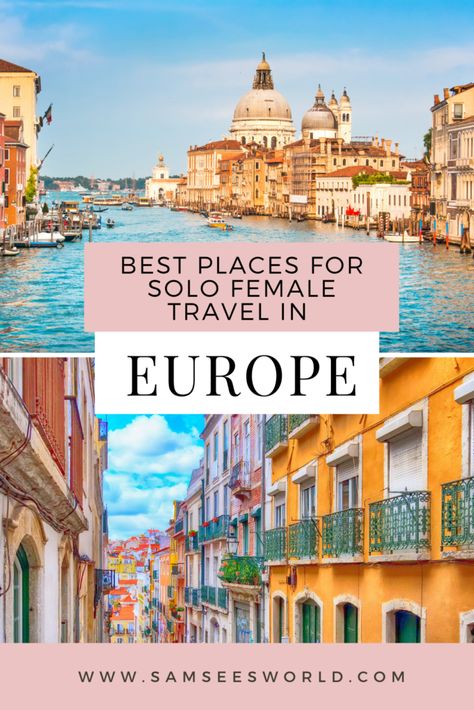 Solo Travel Europe, Safest Places To Travel, Travel In Europe, Solo Travel Destinations, Solo Travel Tips, Cities In Europe, Europe Travel Guide, Europe Travel Destinations, Solo Female Travel