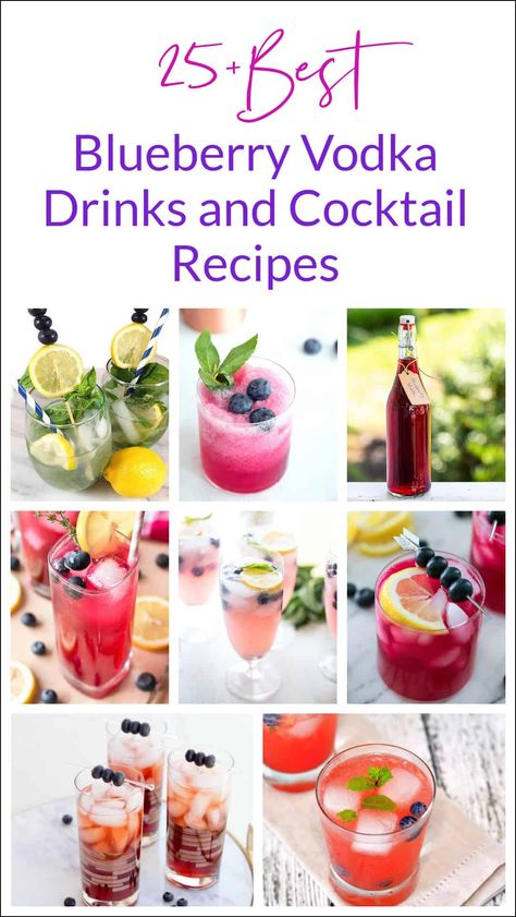 Blueberry Vodka Drinks, Vanilla Vodka Drinks, Basil Drinks, Blueberry Martini, Blueberry Cocktail, Vodka Recipes Drinks, Blueberry Vodka, Simply Lemonade, Healthy Woman