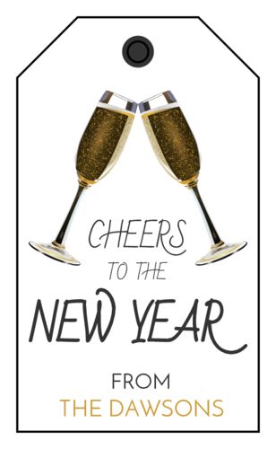 New Years Gift Tags Printable Free, Wine Gift Tags Printable, Clever Gift Tags Sayings New Year, Alcohol Gift Tags, New Year’s Eve Printables, Glasses Clinking, New Year Champagne, Champagne Glasses Clinking, Cheers To The New Year