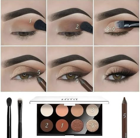 Natural Eye Makeup Tutorial, Mekap Mata, Neutral Eye Makeup, Soft Eye Makeup, Hazel Eye Makeup, Beginners Eye Makeup, Eye Makeup Techniques, Makeup Tutorial Eyeshadow, Eye Makeup Pictures