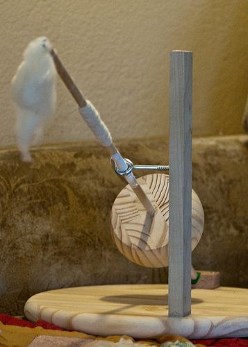 Homemade Kick Spindle | I went to Lowes and found all the pi… | Flickr Kick Spindle, Spinning Yarn Drop Spindle, Supported Spindle, Diy Spinning Wheel, Spinning Yarn Fiber, Spinning Wool, Spinning Wheels, Drop Spindle, Fibre And Fabric