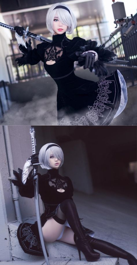 Nier 2b Cosplay, 2b Nier Automata Cosplay, A2 Cosplay, 2b Figure, Nier Automata Cosplay, Gasai Yuno, 2b Cosplay, Leotard Costume, 2b Nier Autómata