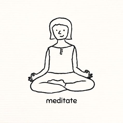 Doodle woman meditating vector | free image by rawpixel.com / marinemynt Woman Meditating, Easy Love Drawings, Easy Meditation, People Icon, Simple Illustration, People Illustration, Journal Doodles, Yoga Workout, Vector Hand