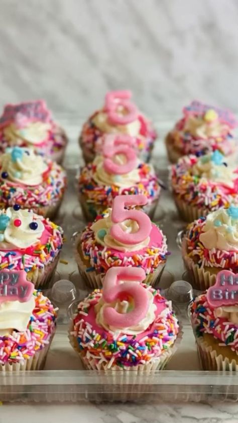 Birthday Cupcakes | Cake decorating techniques, Birthday cupcakes, Cupcake cake designs Candy Decorated Cupcakes, Gigi Cupcakes Copycat Cake Recipes, Trendy Baked Goods, Donut Cupcakes Ideas, Lol Cupcake Ideas, Candy Cupcakes Ideas, Birthday Cupcake Recipes, Decorate Your Own Cupcake Party, Girly Cupcakes Birthday