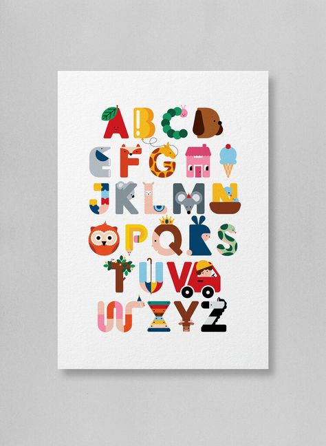 V Happy, Unique Alphabet, Little Spaces, Wall Art For Kids, Acrylic Bag, Alphabet For Kids, Alphabet Design, Alphabet Poster, Personalised Prints