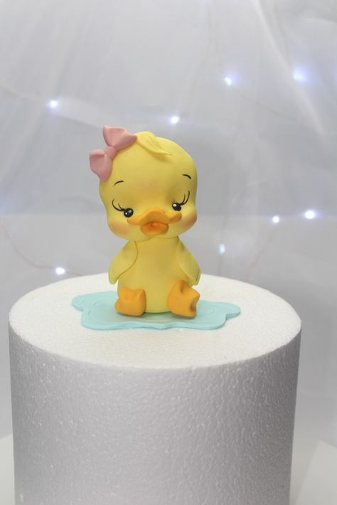 Custom birthday cake topper, animal birthday cake topper, duckling cake topper figurine, parties, baby shower and decoration Birthday Cake Duck, Duck Cake Topper, Cake Duck, Animal Birthday Cake, Animals Fondant, Yellow Duckling, Make Way For Ducklings, Duck Cake, Animal Birthday Cakes