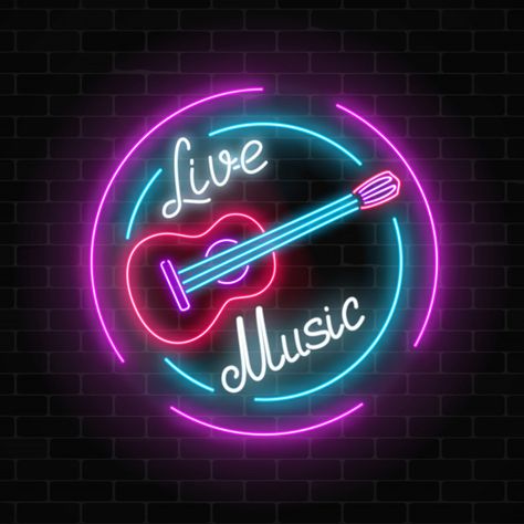 Neon Typography, Led Logo, Music Signs, Brick Wall Background, Neon Logo, Neon Design, Neon Aesthetic, Neon Wallpaper, Music Logo