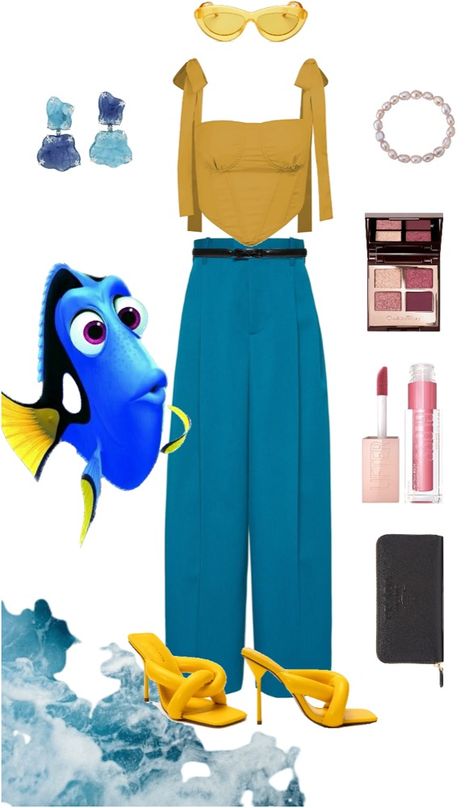 Dory Inspired Outfits, Finding Nemo Outfit Ideas, Finding Nemo Disneybound, Dory Outfit, Dory Halloween Costume, Finding Nemo Outfit, Dory Nemo, Disney Bounding, Normal Clothes