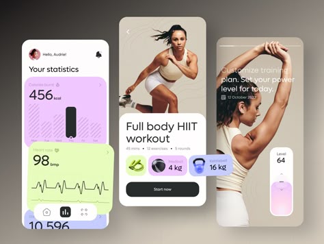 Fitness Tracking App, Workout Images, Gym App, Simple Chart, Product Landing Page, 3d Ui, Android App Design, Full Body Hiit Workout, Apps Design