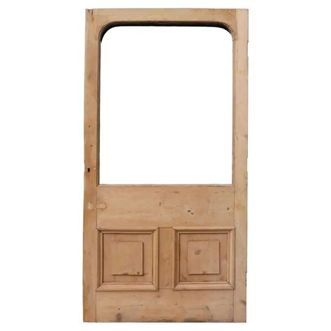 Antique English Stripped Pine Front Door for Glazing 3/4 Door, Custom Pocket Doors, Cottage Doors Front Entrance, Pine Front Door, Front Door Inspiration, Salvaged Doors, Cottage Vibes, Reclaimed Doors, Pine Doors