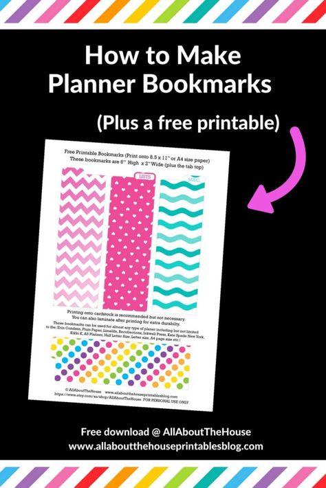 Travelers Notebook Sizes, Planner Dividers Printable Free, Diy Page Markers, Make A Planner, Make Planner, Printable Tabs, Make Your Own Planner, Create A Planner, Bookmark Diy