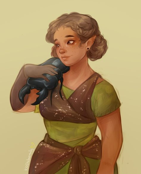 ArtStation - Commission - Selena, Amelia Williams Dnd Halfling, Fantasy Elf, D D Character Ideas, Pathfinder Character, Elves Fantasy, Plus Sized, Character Inspo, Art Prompts, Animal Companions