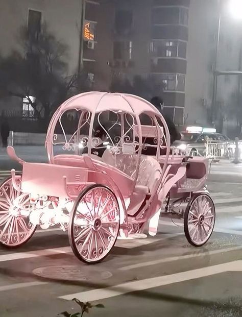 Princess Coquette, Cinderella Aesthetic, Pink Tractor, Princess Car, Pink Motorcycle, Kawaii Cutecore, Wedding Carriage, Pink Horse, Princess Carriage