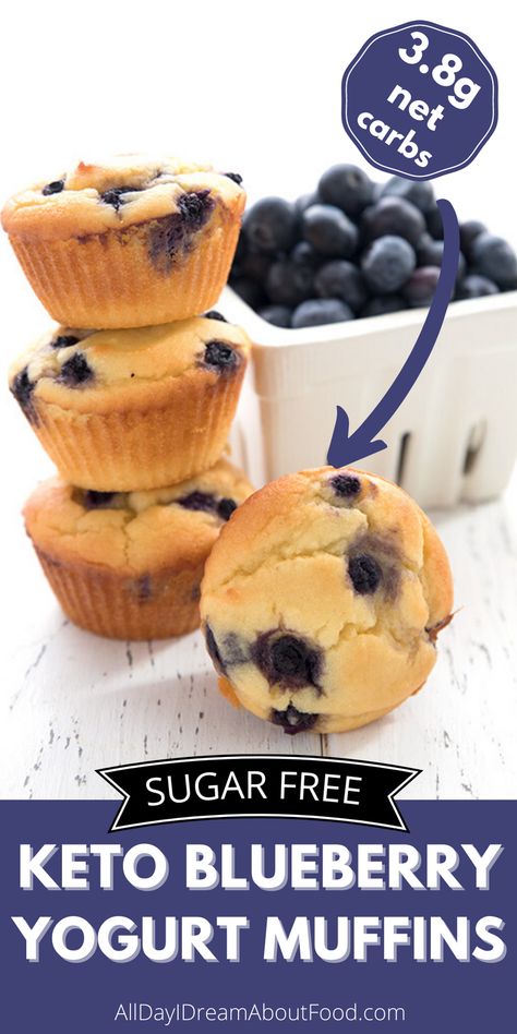 Blueberry Yogurt Muffins, Low Carb Greek Yogurt, Keto Blueberry Muffins, Keto Blueberry, Blueberry Yogurt, Yogurt Muffins, Morning Glory Muffins, Low Fat Low Carb, Low Carb Low Fat Recipes