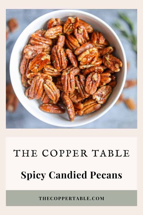 These easy spicy candied pecans are the perfect game day snack. They only take a few minutes on the stovetop, and they are great in salads or on a charcuterie board! Spicy Charcuterie Board, Spicy Pecans Recipe, Spicy Candied Pecans, Sweet And Spicy Pecans, Spicy Pecans, Appetizer Tray, Appetizer Platters, Spiced Pecans, Appetizer Trays