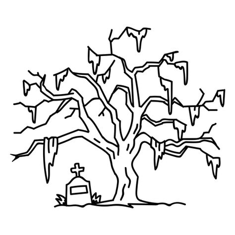 Spooky haunted cemetery tree PNG Design Cemetery Drawing, Haunted Cemetery, Beach Illustration, Tree Png, Design Ad, Png Design, Svg Design, Png Image, Cemetery