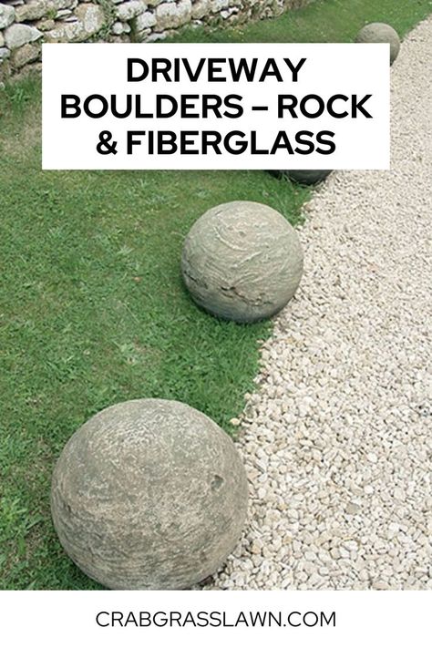 Driveway Boulders – Rock & Fiberglass Spike Strip, Boulder Rock, Driveway Markers, Safety Fence, Safety Barriers, Lawn Care Tips, Artificial Boxwood, Lawn Care, Hedges