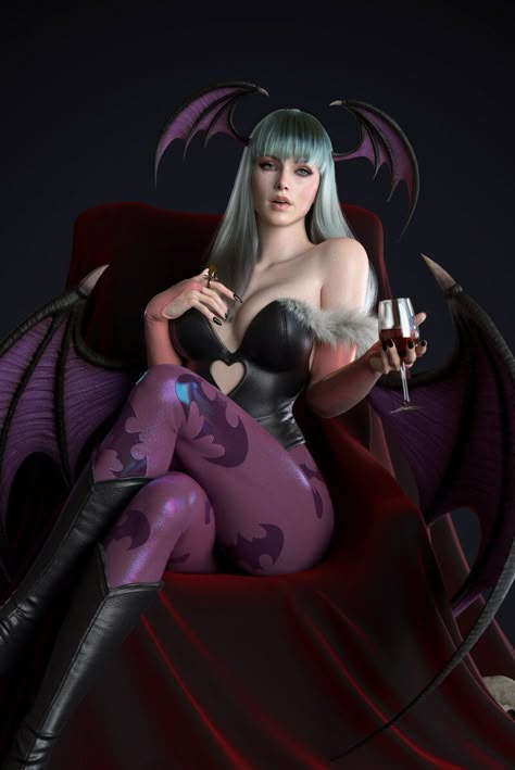 Morrigan Morrigan Cosplay, Capcom Characters, Capcom Art, Street Fighter Art, Geek Art, Marvel Vs, Female Character Design, 3d Modeling, Sci Fi Art